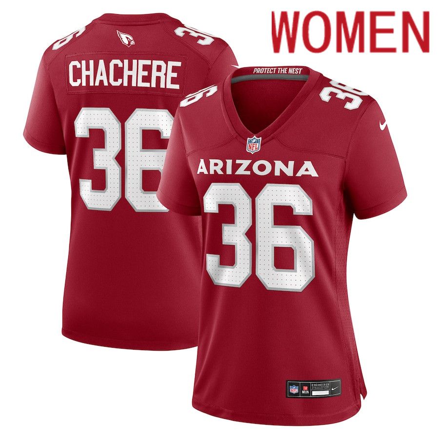 Women Arizona Cardinals #36 Andre Chachere Nike Cardinal Team Game NFL Jersey